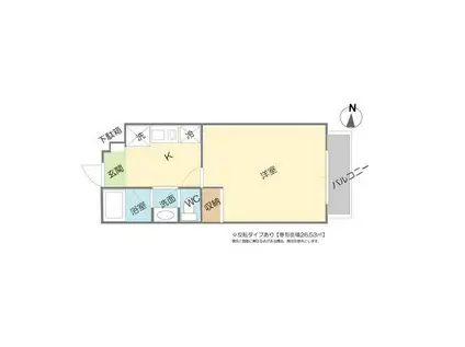 コーポ・オカ(1K/2階)の間取り写真