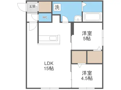 クレステージヒルズ(2LDK/1階)の間取り写真