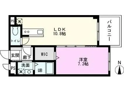 レフィナード(1LDK/3階)の間取り写真