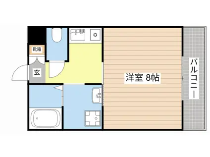 ハイツFORYOUII(1K/1階)の間取り写真