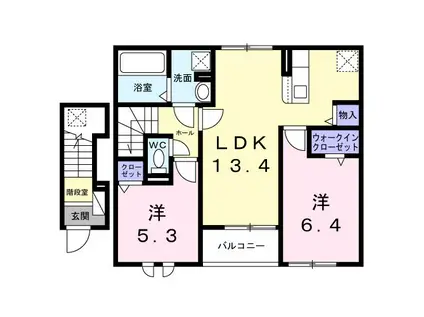 グランメゾン扇屋(2LDK/2階)の間取り写真