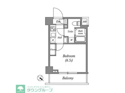 GENOVIA南行徳SKYGARDEN(1K/4階)の間取り写真
