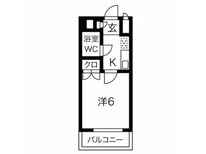 セザール名古屋(1K/2階)の間取り写真