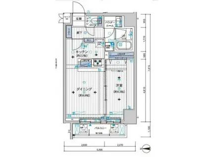 メインステージ錦糸町VIIラピス(1DK/7階)の間取り写真