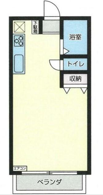 フジメイトB(ワンルーム/1階)の間取り写真