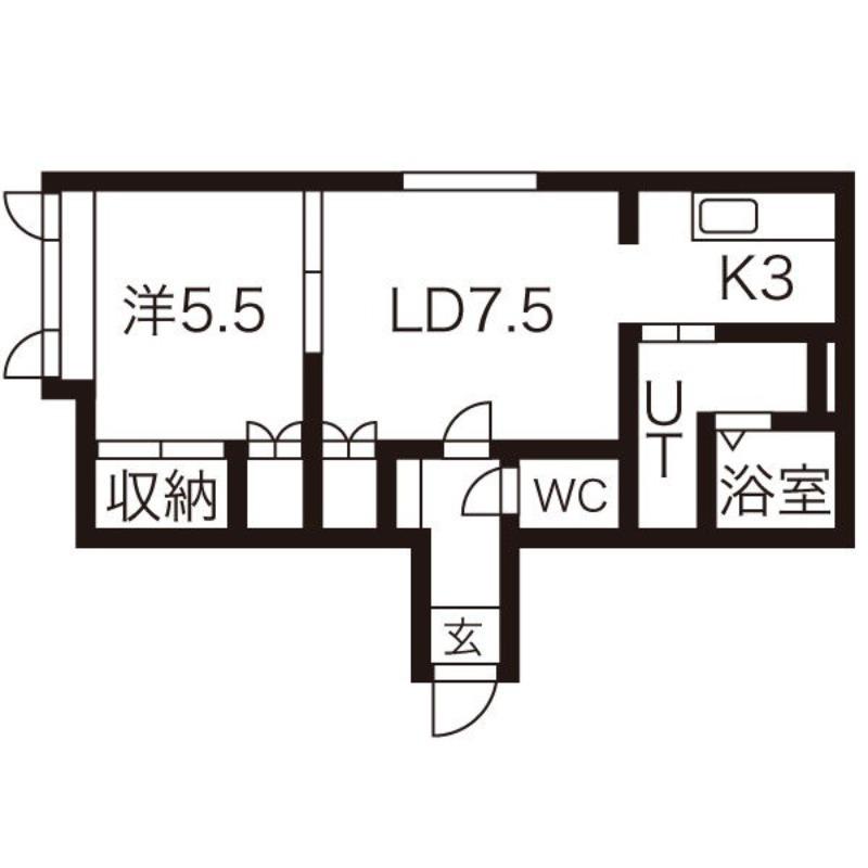 エムエルハイツ(1LDK/1階)の間取り写真