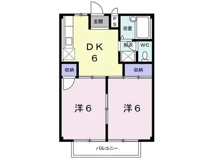 アメニティ大山B(2DK/2階)の間取り写真
