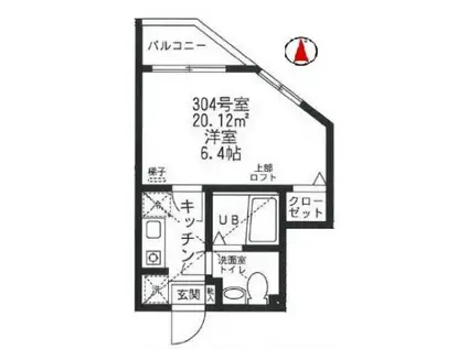 カサス鎌倉(1K/3階)の間取り写真