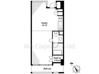 キャビンアリーナ赤坂(ワンルーム/6階)の間取り写真