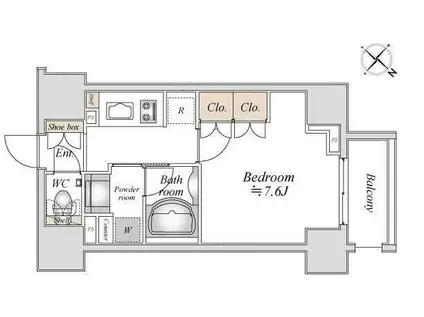 LA DOUCEUR巣鴨(1K/6階)の間取り写真