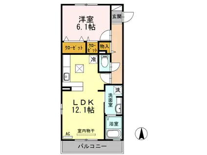 フォルテシモ(1LDK/1階)の間取り写真