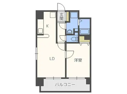 ユニーブル靭公園(1LDK/8階)の間取り写真