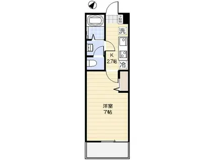 アリロッセ船橋(1K/3階)の間取り写真