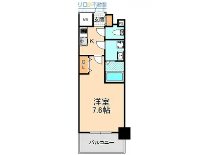 シュドペーシュ(1K/5階)の間取り写真