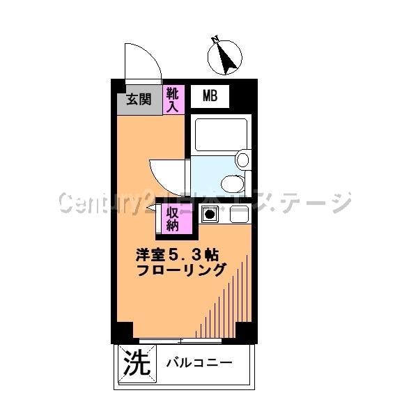 パレドール石川台(ワンルーム/5階)の間取り写真