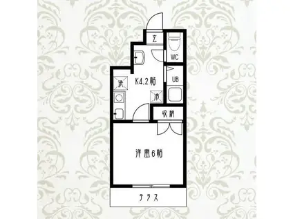 花水木ガーデンヒルズANNEX(1K/1階)の間取り写真