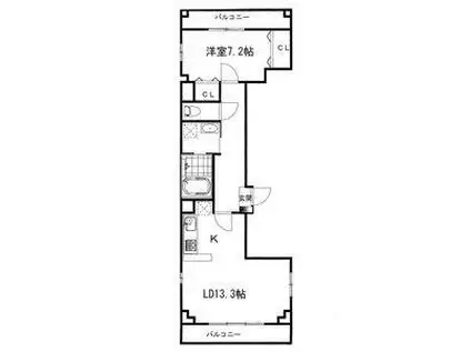 ルピナス泉(1LDK/3階)の間取り写真