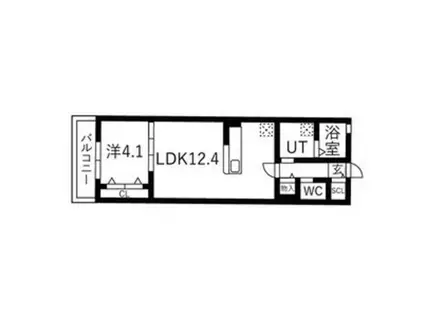 オルリオ(1LDK/1階)の間取り写真