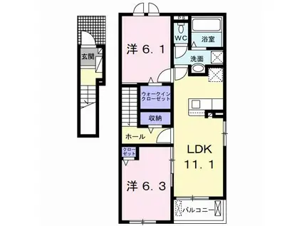 メゾン・ド・アン I(2LDK/2階)の間取り写真