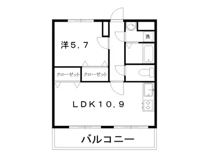 マリベール比島(1LDK/4階)の間取り写真