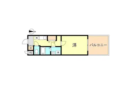 ときわ垂水レクラン(1K/2階)の間取り写真