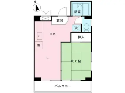 メゾンドヴェール(1LDK/2階)の間取り写真