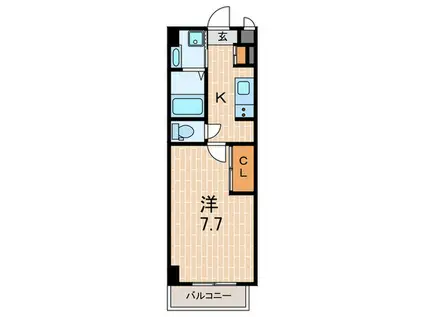 G-シェノン鳴尾(1K/5階)の間取り写真