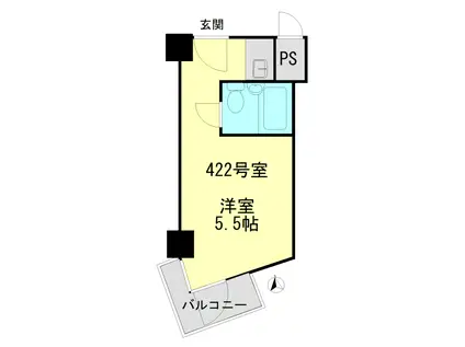 インペリアルお茶の水(ワンルーム/4階)の間取り写真