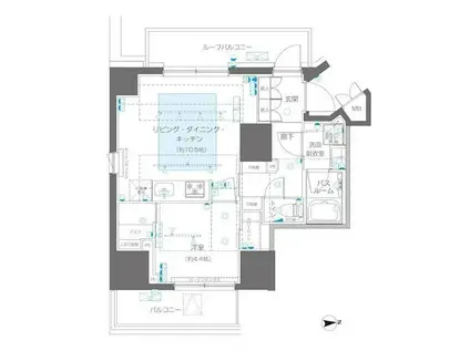 ズーム信濃町(1LDK/7階)の間取り写真