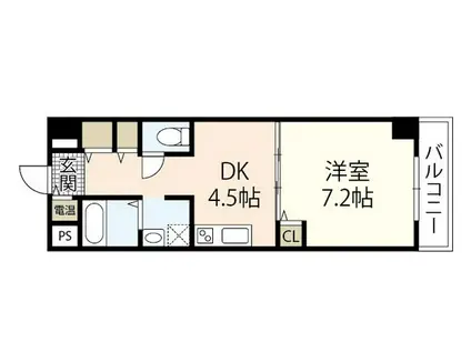 フェリシア西広島駅前(1DK/8階)の間取り写真