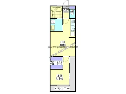 サンハート(1LDK/2階)の間取り写真