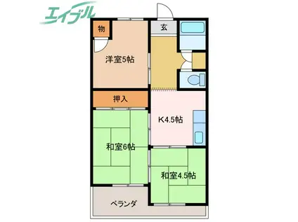 第一セントラルビル(3K/3階)の間取り写真