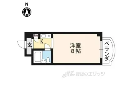 正和フラット宝ヶ池(1K/4階)の間取り写真