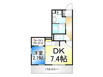 レセンテ塚田(1DK/2階)の間取り写真