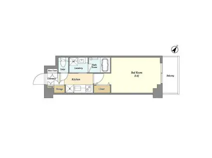 アソシエール大倉山(1K/4階)の間取り写真