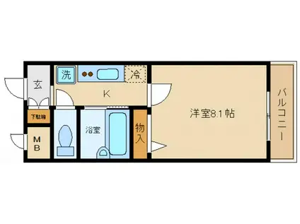 エリカIII(1K/3階)の間取り写真