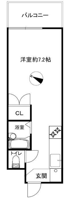 笠原マンション(ワンルーム/3階)の間取り写真