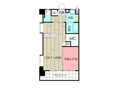 サンシャイン.サファイア・プリンセス(1LDK/4階)の間取り写真