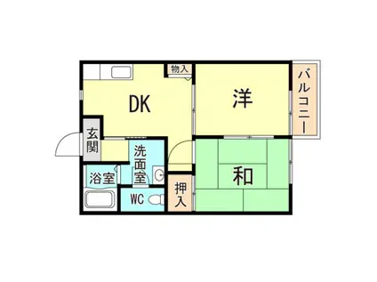 セントポーリア鴻池(2DK/2階)の間取り写真