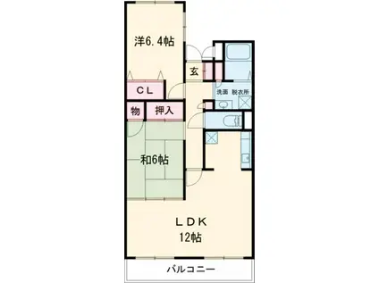 ペルージア(2LDK/2階)の間取り写真
