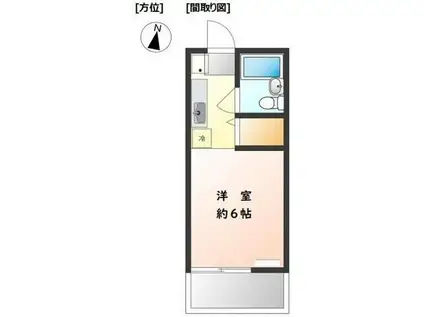 ルミニコスモス(ワンルーム/2階)の間取り写真