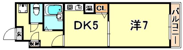 アーバンKII(1DK/1階)の間取り写真