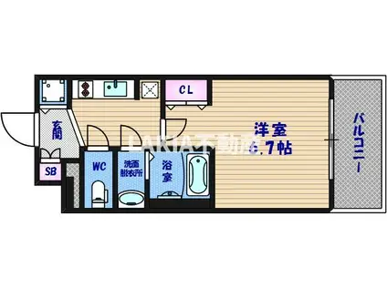 W-STYLE大阪城南(1K/10階)の間取り写真