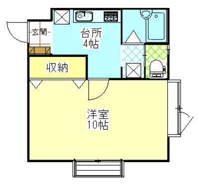 ハイムけやき(1K/1階)の間取り写真