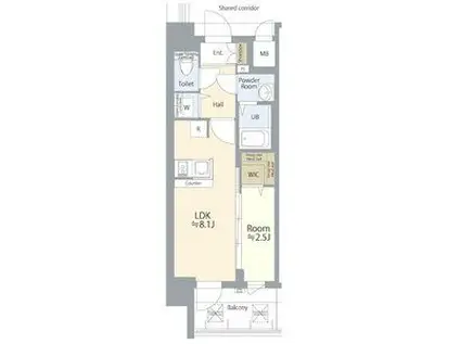 新栄ALTAIER(1LDK/2階)の間取り写真