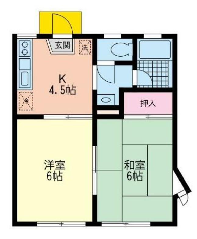 レコルト湘南台(2K/1階)の間取り写真