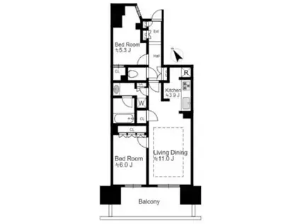 プラウドシティ池袋本町(2LDK/8階)の間取り写真