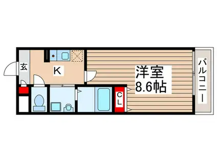 第二AMビル(1K/1階)の間取り写真