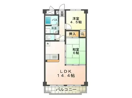 グレース21(2LDK/3階)の間取り写真