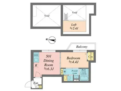 GRANDE SHAKUJIIDAI(1DK/5階)の間取り写真